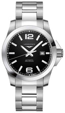 Load image into Gallery viewer, Longines Conquest Automatic Stainless Steel Black Dial Date Divers Mens Watch L3.778.4.58.6