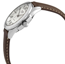 Load image into Gallery viewer, Longines Conquest Stainless Steel Brown Leather Strap Silver-Tone Dial Date Quartz Womens Watch L3.377.4.76.5