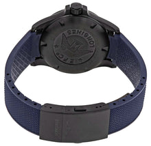 Load image into Gallery viewer, Longines Conquest V.H.P. Black PVD Blue Rubber Strap Blue Dial Perpetual Calendar Date Quartz Mens Watch L3.716.2.96.9