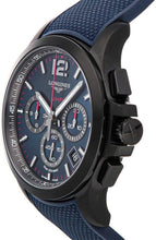 Load image into Gallery viewer, Longines Conquest V.H.P. Chronograph Black PVD Blue Rubber Strap Blue Dial Perpetual Calendar Date Quartz Mens Watch L3.717.2.96.9