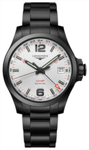 Load image into Gallery viewer, Longines Conquest V.H.P. GMT Black PVD Silver Dial Perpetual Calendar Date Quartz Mens Watch L3.718.2.76.6