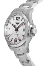 Load image into Gallery viewer, Longines Conquest V.H.P. GMT Stainless Steel Silver Dial Date Quartz Mens Watch L3.718.4.76.6