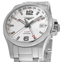 Load image into Gallery viewer, Longines Conquest V.H.P. GMT Stainless Steel Silver Dial Date Quartz Mens Watch L3.718.4.76.6