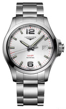 Load image into Gallery viewer, Longines Conquest V.H.P. Stainless Steel Silver Dial Perpetual Calendar Date Quartz Mens Watch L3.726.4.76.6