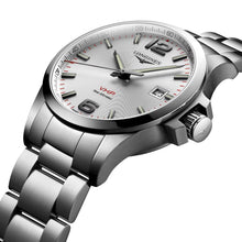 Load image into Gallery viewer, Longines Conquest V.H.P. Stainless Steel Silver Dial Perpetual Calendar Date Quartz Mens Watch L3.726.4.76.6