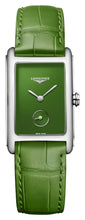 Load image into Gallery viewer, Longines DolceVita Monochrome Stainless Steel Green Dial Green Leather Strap Quartz Womens Watch L5.512.4.60.2