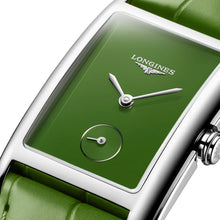 Load image into Gallery viewer, Longines DolceVita Monochrome Stainless Steel Green Dial Green Leather Strap Quartz Womens Watch L5.512.4.60.2