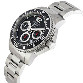 Longines HydroConquest Automatic Chronograph Stainless Steel Black Dial Date Divers Mens Watch L3.744.4.56.6
