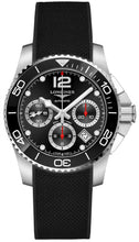 Load image into Gallery viewer, Longines HydroConquest Automatic Chronograph Stainless Steel Black Rubber Strap Black Dial Date Divers Mens Watch L3.783.4.56.9