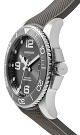 Longines HydroConquest Automatic Stainless Steel Gray Dial Gray Rubber Strap Date Divers Mens Watch L3.781.4.76.9