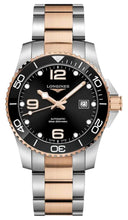 Load image into Gallery viewer, Longines HydroConquest Automatic Stainless Steel &amp; Rose Gold PVD Black Dial Date Divers Mens Watch L3.781.3.58.7