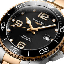 Load image into Gallery viewer, Longines HydroConquest Automatic Stainless Steel &amp; Rose Gold PVD Black Dial Date Divers Mens Watch L3.781.3.58.7