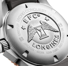Load image into Gallery viewer, Longines HydroConquest Automatic Stainless Steel &amp; Rose Gold PVD Gray Dial Gray Rubber Strap Date Divers Mens Watch L3.780.3.78.9