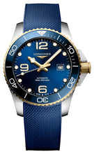 Load image into Gallery viewer, Longines HydroConquest Automatic Stainless Steel &amp; Yellow Gold PVD Blue Dial Blue Rubber Strap Date Divers Mens Watch L3.782.3.96.9