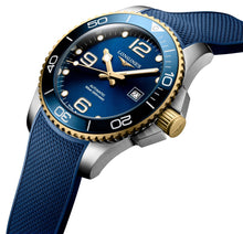 Load image into Gallery viewer, Longines HydroConquest Automatic Stainless Steel &amp; Yellow Gold PVD Blue Dial Blue Rubber Strap Date Divers Mens Watch L3.782.3.96.9