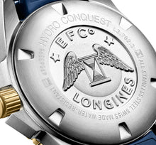 Load image into Gallery viewer, Longines HydroConquest Automatic Stainless Steel &amp; Yellow Gold PVD Blue Dial Blue Rubber Strap Date Divers Mens Watch L3.782.3.96.9