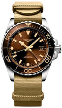 Load image into Gallery viewer, Longines HydroConquest GMT Automatic Stainless Steel Brown Dial Beige NATO Nylon Strap Date Divers Mens Watch L3.790.4.66.2