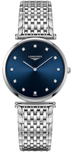 Load image into Gallery viewer, Longines La Grande Classique Stainless Steel Blue Dial Diamonds Quartz Womens Watch L4.709.4.97.6