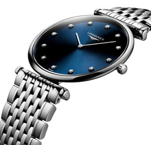 Load image into Gallery viewer, Longines La Grande Classique Stainless Steel Blue Dial Diamonds Quartz Womens Watch L4.709.4.97.6