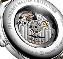 Load image into Gallery viewer, Longines Master Collection Automatic Stainless Steel Black Dial Brown Leather Strap Date Mens Watch L2.893.4.59.2