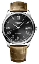 Load image into Gallery viewer, Longines Master Collection Automatic Stainless Steel Black Dial Brown Leather Strap Date Mens Watch L2.893.4.59.2