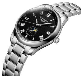 Longines Master Collection Automatic Stainless Steel Black Dial Moonphase Date Mens Watch L2.919.4.51.6