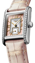 Load image into Gallery viewer, Longines Mini DolceVita Stainless Steel Pink Dial Pink Leather Strap Diamonds Quartz Womens Watch L5.200.0.99.2