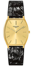 Load image into Gallery viewer, Longines Prestige 18K Yellow Gold Tonneau Black Leather Luxury Mens Watch L4.823.6.32.0