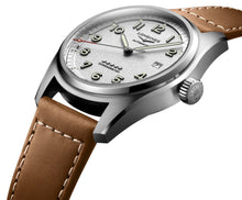 Load image into Gallery viewer, Longines Spirit Automatic Chronometer Stainless Steel Silver Dial Brown Leather Strap Date Mens Watch L3.810.4.73.2