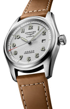 Load image into Gallery viewer, Longines Spirit Automatic Chronometer Stainless Steel Silver Dial Brown Leather Strap Date Mens Watch L3.810.4.73.2