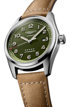 Load image into Gallery viewer, Longines Spirit Automatic COSC Stainless Steel Green Dial Brown Leather Strap Date Mens Watch L3.811.4.03.2