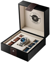 Load image into Gallery viewer, Longines Spirit Prestige Edition Automatic COSC Stainless Steel Blue Dial Interchangeable Blue/Brown Leather Strap Date Mens Watch L3.810.4.93.9