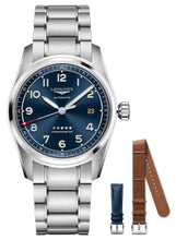 Load image into Gallery viewer, Longines Spirit Prestige Edition Automatic COSC Stainless Steel Blue Dial Interchangeable Blue/Brown Leather Strap Date Mens Watch L3.810.4.93.9