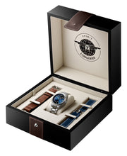 Load image into Gallery viewer, Longines Spirit Prestige Edition Automatic COSC Stainless Steel Blue Dial Interchangeable Blue/Brown Leather Strap Date Mens Watch L3.811.4.93.9