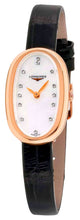 Load image into Gallery viewer, Longines Symphonette Rose Gold Black Leather Strap Diamond &amp; Mother-of-Pearl Dial Womens Watch L2.305.8.87.0