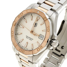 Load image into Gallery viewer, Tag Heuer Aquaracer Quartz White Dial Silver Strap Watch for Men - WAY1150.BD0911