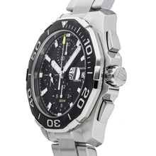 Load image into Gallery viewer, Tag Heuer Aquaracer Calibre 16 Day-Date Black Dial Silver Steel Strap Watch for Men - CAY211A.BA0927