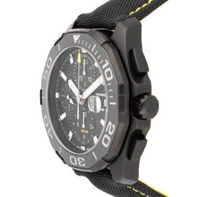 Load image into Gallery viewer, Tag Heuer Aquaracer Automatic Chronograph Special Edition Titanium Grey Dial Black Leather Strap Watch for Men - CAY218B.FC6370