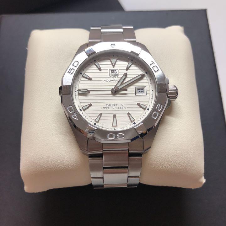 Tag Heuer Aquaracer Automatic White Dial Silver Steel Strap Watch for Men - WAY2111.BA0928