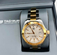 Load image into Gallery viewer, Tag Heuer Aquaracer Quartz White Dial Two Tone Steel Strap Watch for Men - WAY1120.BB0930