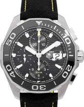 Load image into Gallery viewer, Tag Heuer Aquaracer Automatic Chronograph Black Dial Black Nylon Strap Watch for Men - CAY211A.FC6361