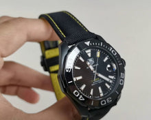 Load image into Gallery viewer, Tag Heuer Aquaracer Calibre 5 Automatic Black Dial Black Nylon Strap Watch for Men - WAY218A.FC6362