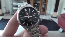 Load image into Gallery viewer, Tag Heuer Carrera Automatic Black Dial Silver Steel Strap Watch for Men - WAR211A.BA0782