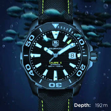 Load image into Gallery viewer, Tag Heuer Aquaracer Calibre 5 Automatic Black Dial Black Nylon Strap Watch for Men - WAY218A.FC6362