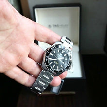 Load image into Gallery viewer, Tag Heuer Aquaracer Quartz Black Dial Silver Steel Strap Watch for Men - WAY101A.BA0746