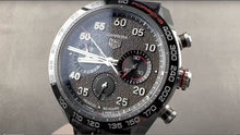 Load image into Gallery viewer, Tag Heuer Carrera Porsche Chronograph Special Edition Black Dial Black Leather Strap Watch for Men - CBN2A1F.FC6492