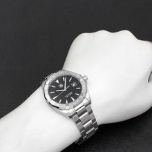 Load image into Gallery viewer, Tag Heuer Aquaracer Quartz Black Dial Silver Steel Strap Watch for Men - WAY1110.BA0928