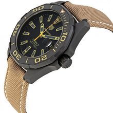 Load image into Gallery viewer, Tag Heuer Aquaracer 300 Calibre 5 Automatic Black Dial Brown Nylon Strap Watch for Men - WAY208C.FC6383