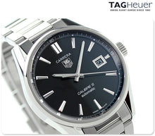 Load image into Gallery viewer, Tag Heuer Carrera Automatic Black Dial Silver Steel Strap Watch for Men - WAR211A.BA0782