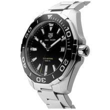 Load image into Gallery viewer, Tag Heuer Aquaracer Quartz Black Dial Silver Steel Strap Watch for Men - WAY101A.BA0746